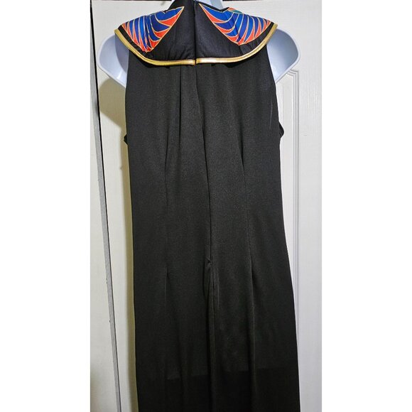 Cleopatra Costume Dress Matte Jersey Maxi Egyptian Collar Halloween Queen Nile L - Picture 5 of 8